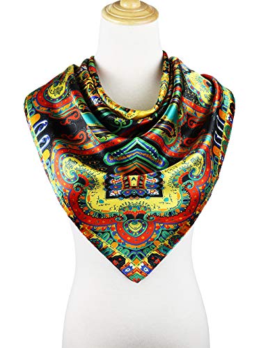 Image of Women's 35 inch Satin Square Silk Like Hair Scarves and Wraps Headscarf for Sleeping | Silk Feel Neckerchief, Hair Scarf, Fashion Bandana, Headscarf, Headband, Hair Wrap Sleeping, Daily Fashion Styling