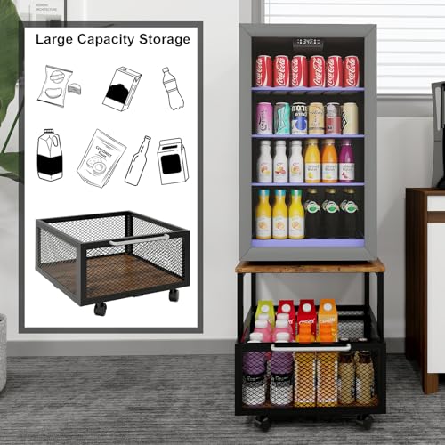 PUNCIA 19.7" x19.7" Mini Fridge Stand with Storage Fridge Cart, Retro by PUNCIA - Used condition - Image 6