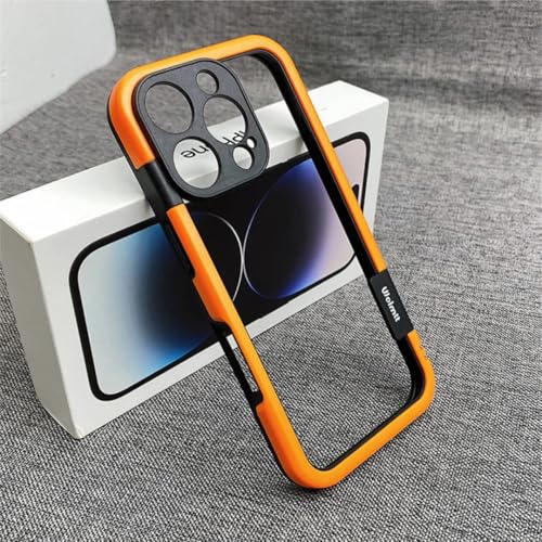 Coque ventilée iPhone 14 Plus silicone orange antichoc