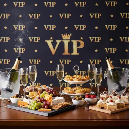 VitalCozy VIP Photography Backdrop Red Carpet Event Movie Award Backdrop Crown Black Photo Studio Backgrounds Polyester Fabric Celebrity Activity Ceremony Banner Props Decorations - Image 5