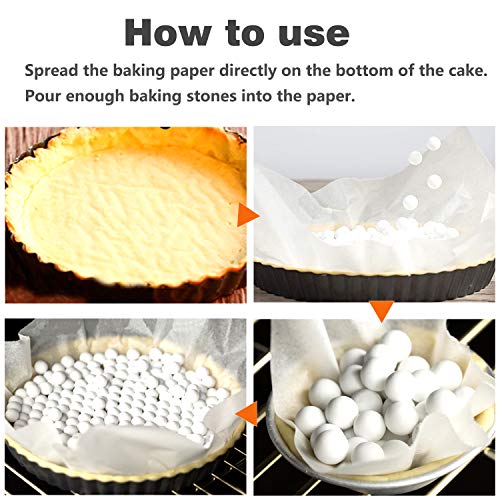 image for Hommtina 2.2Lb Ceramic Pie Weights Baking Beans Pie Crust Reusable 10m