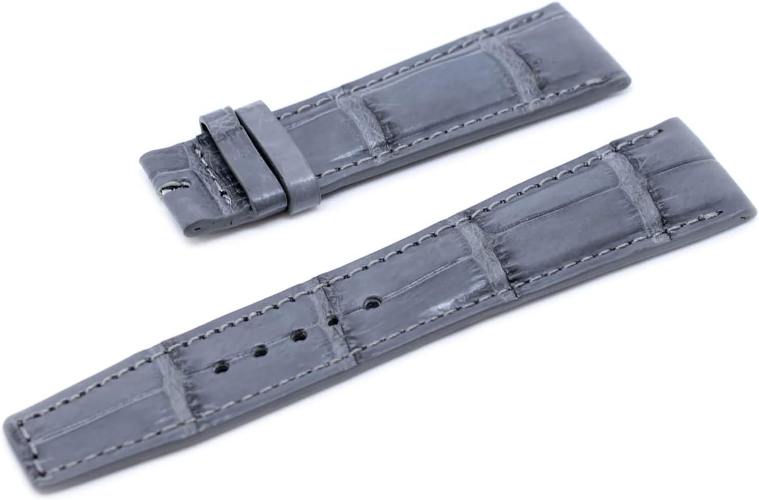 22mm Gray Real Crocodile Handmade Straps For IWC Pilot Watches