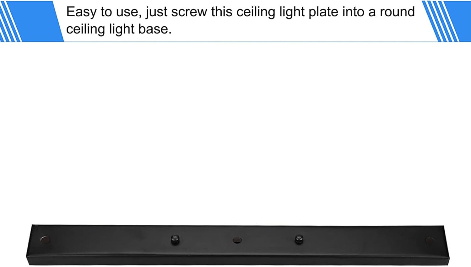 Ceiling Light Plate, Long Strip Ceiling Light Holder Rectangular Shape Ceiling Light Base DIY Pendant Lamp Accessories for Hanging Chandelier Lighting Fixtures (Black)