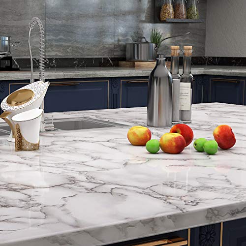 Lacheery Large Wide 36 X 317 Inch Faux Marble Contact Paper Peel And Stick Grey White Countertop Contact Paper Decorative Marble Wallpaper For Bathroom Rv Countertops Walls Desk Marble Paper Vinyl #TOP1