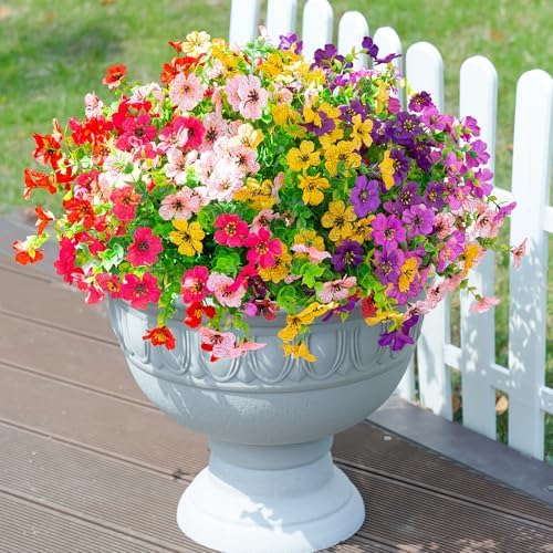florisso Artificial Flowers for Outdoors Daisy 12 Bundles for Hom...
