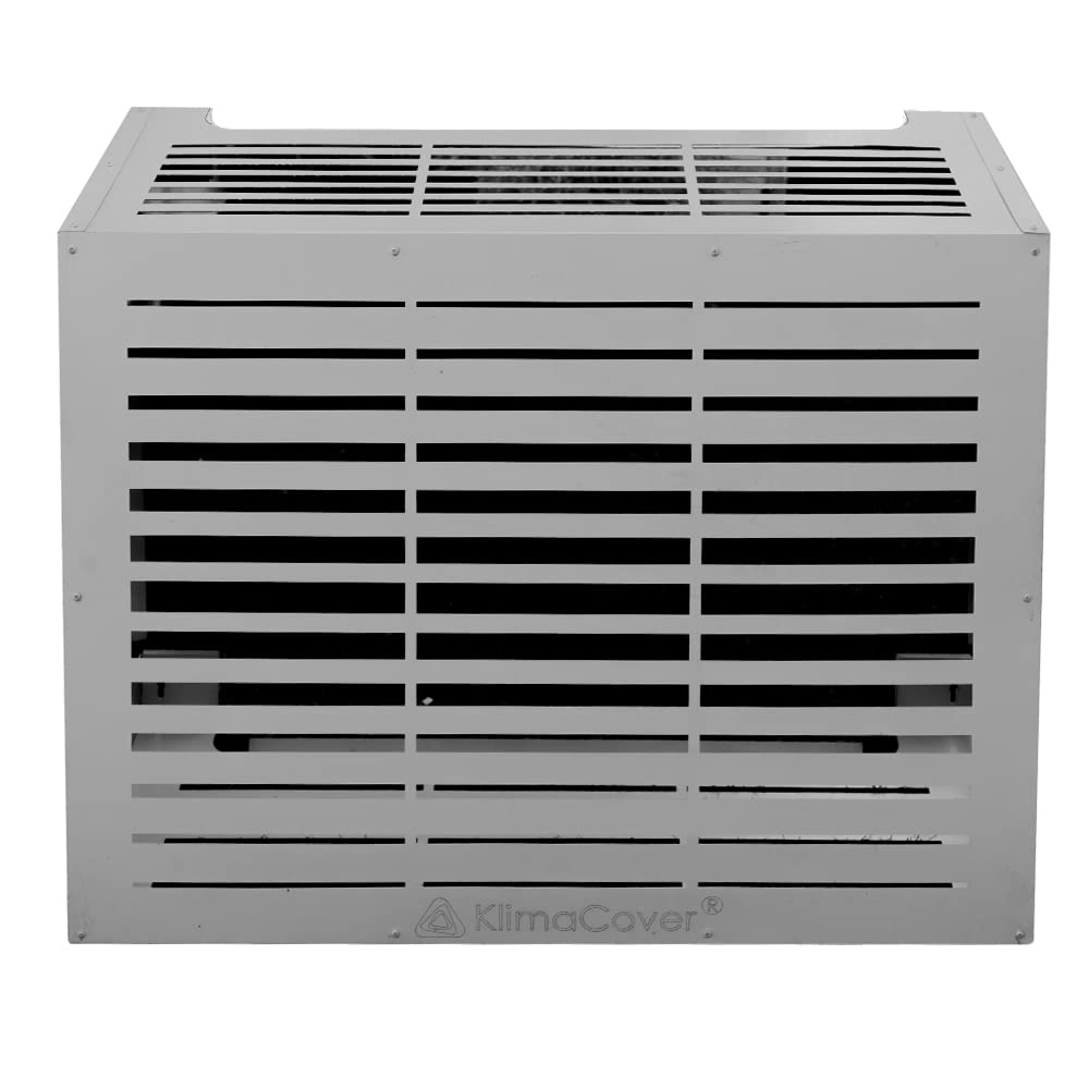 DIVINA HOME Copricondizionatore copertura per climatizzatore LINEAR M Bianco in alluminio L86 x P44 x H68 cm