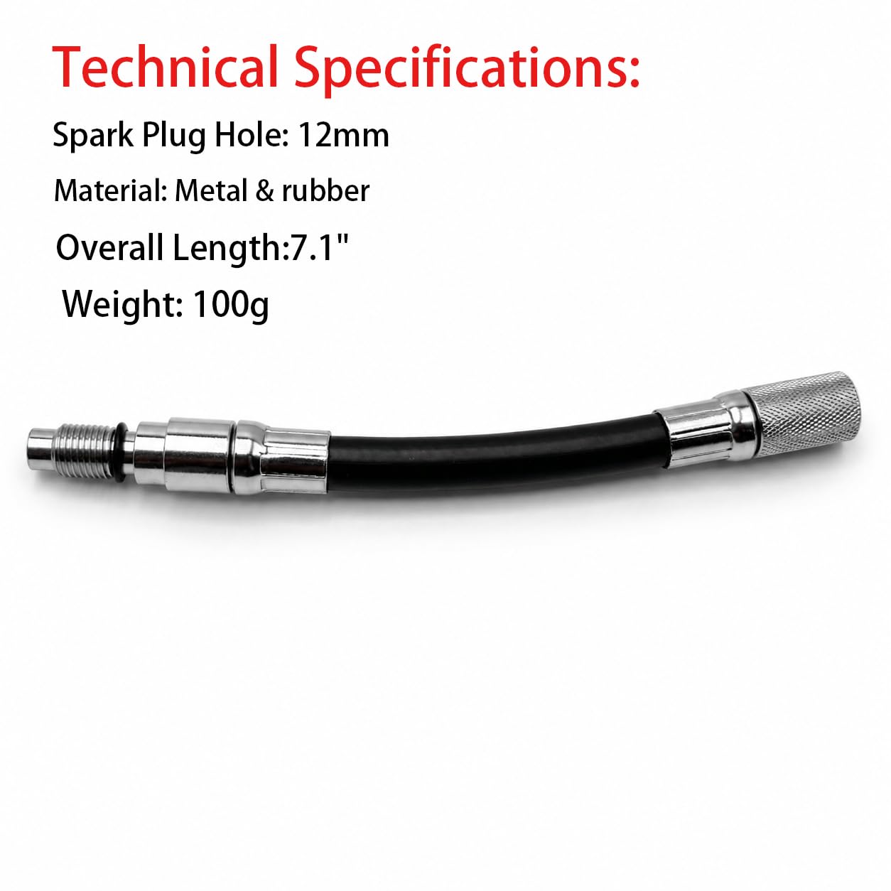 Upgrade 5608 Compression Tester Adapter 12mm Compatible with 2008 and Newer Ford 4.6L, 5.4L and 6.8L 3-Valve Engines with 12mm Spark Plugs
