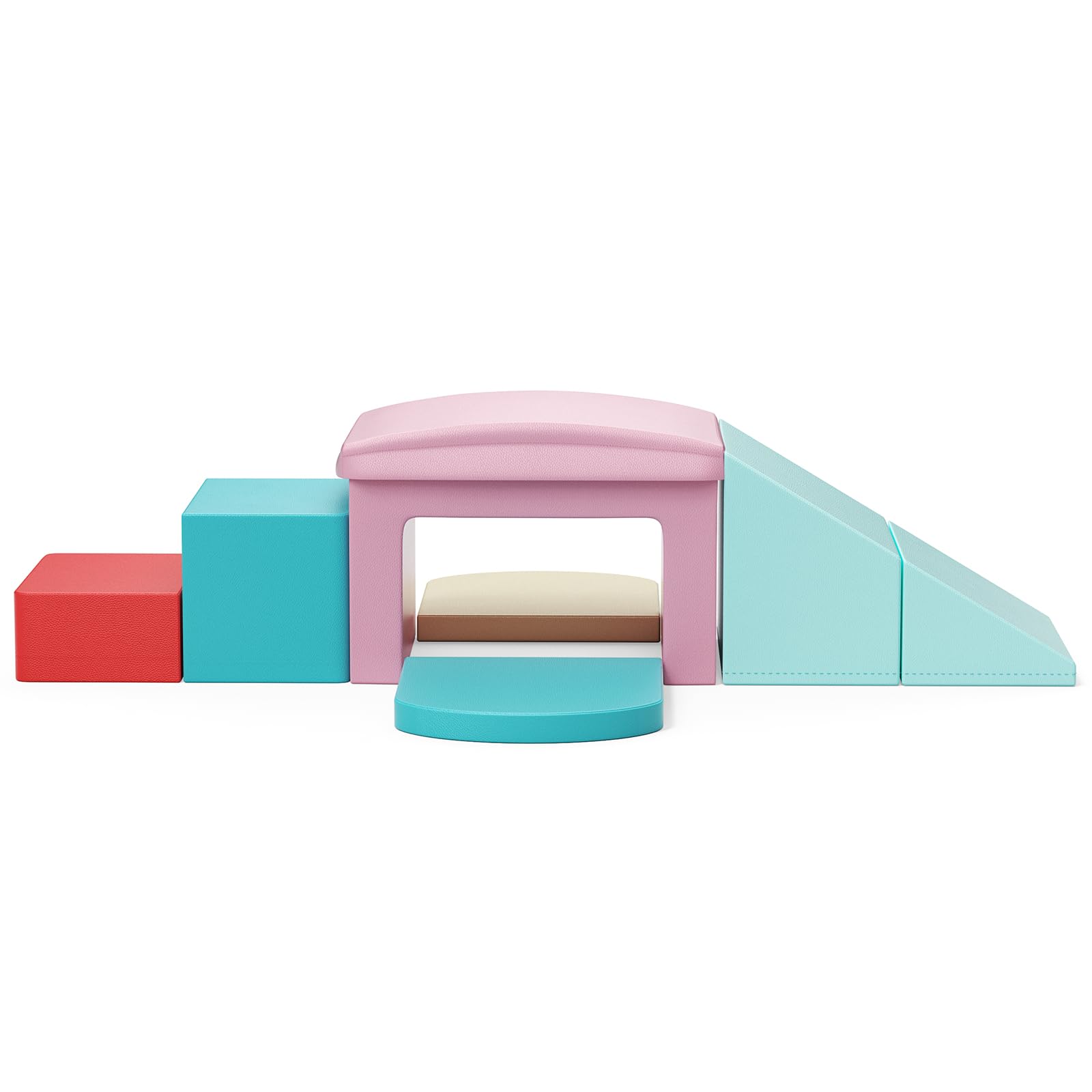 Blocchi da costruzione in schiuma ad alta densità, per bambini, giocattoli e montessori per neonati e bambini (tunnel – Macarons)