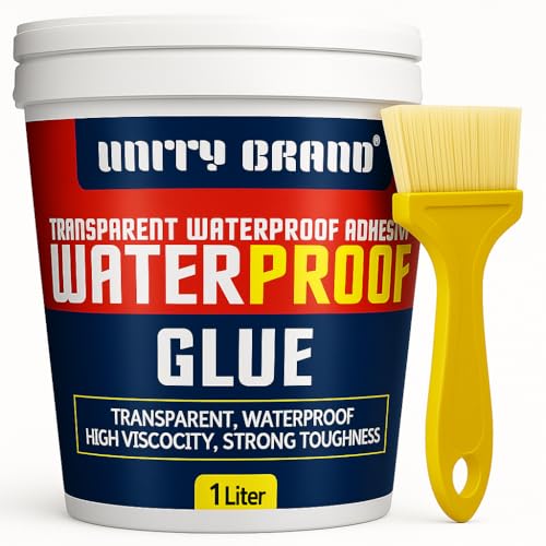 UB Unity Brand 1 Liter Crack Seal Agent with Brush Transparent Waterproof Resin Epoxy for Roof Leakage Crack Seal Glue Roof Water Leakage Solution Water Proof Glue for Waterproofing