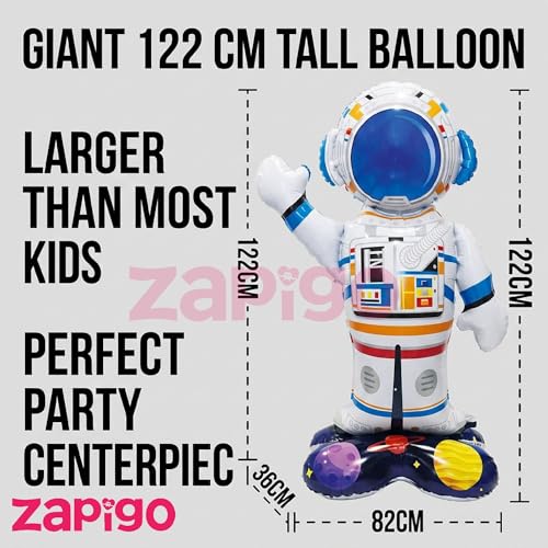 Image of Balloonistics Astronaut Self-Standing Large Foil Balloon | Space Theme Birthday Party Decoration | Outer Space Astronaut Birthday Balloon | No Helium Needed