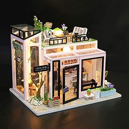 DIY Puppenhaus-Miniatur-Kit Aus Holz Mit Staubschutz Und Led-Licht Und Spieluhr, Mini-Raum-Bastelset Mit Möbeln, Beste… – Bild 8