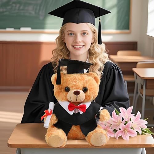 Peluche de graduación de 25 cm con gorro y toga para estudiantes 2