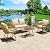 YITAHOME Patio Furniture Wicker Outdoor Bistro Set, 4-Piece All Weather Patio Furniture Rattan Conversation Loveseat Sets for Backyard, Balcony and Deck, Light Brown+Beige