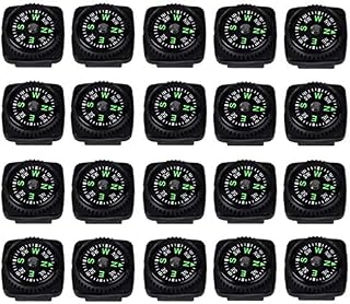 Kissmi Button Compass Kid Compass Survival Paracord Bracelet for Hiking Pack of 20