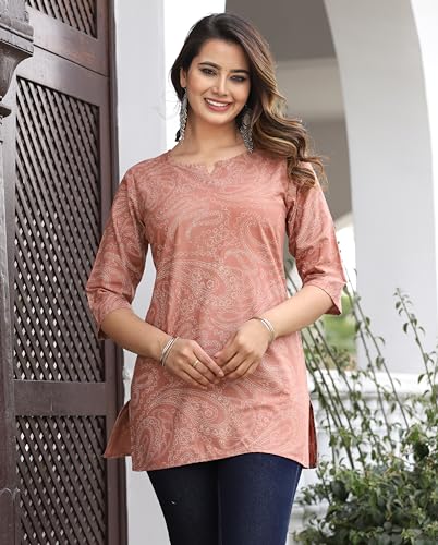 Image of Cotton Printed Short Kurti for Women