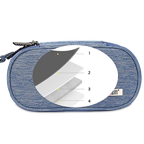 Bubm Double Compartment Storage Case Compatible With Ps Vita And Psp, Protective Carrying Bag, Portable Travel Organizer Case Compatible With Psv And Other Accessories, Blue #TOP5