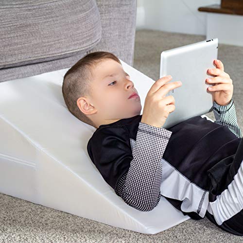 Image of DMI Bed Wedge Pillow and Triangle Wedge with Elevated Incline for Neck Pain, Headaches, Reflux, Shoulders, Back Pain, Foot Support, Knee Pain or Restless Leg Syndrome, 24x24x10 inches, White
