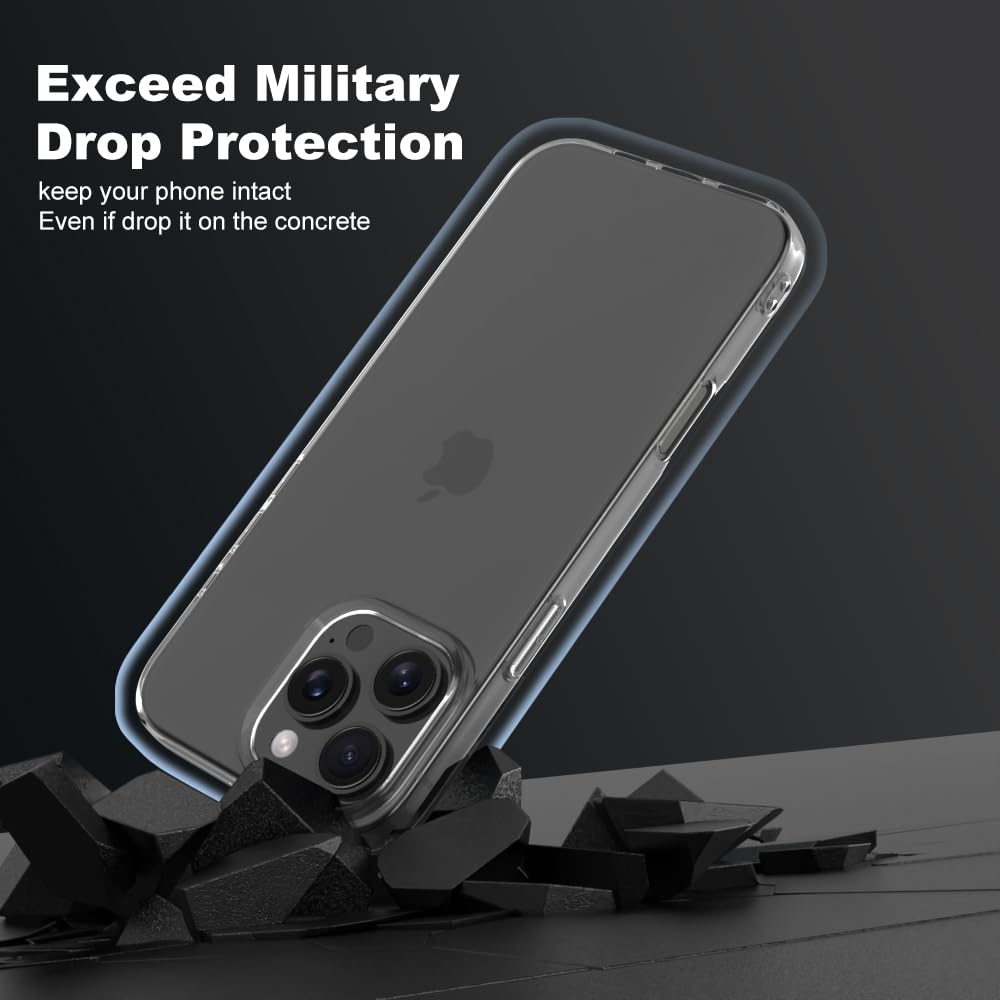 Custodia Trasparente Anti-Ingiallimento Per IPhone 16 Pro Max – Antiurto Militare – Sottile E Morbida