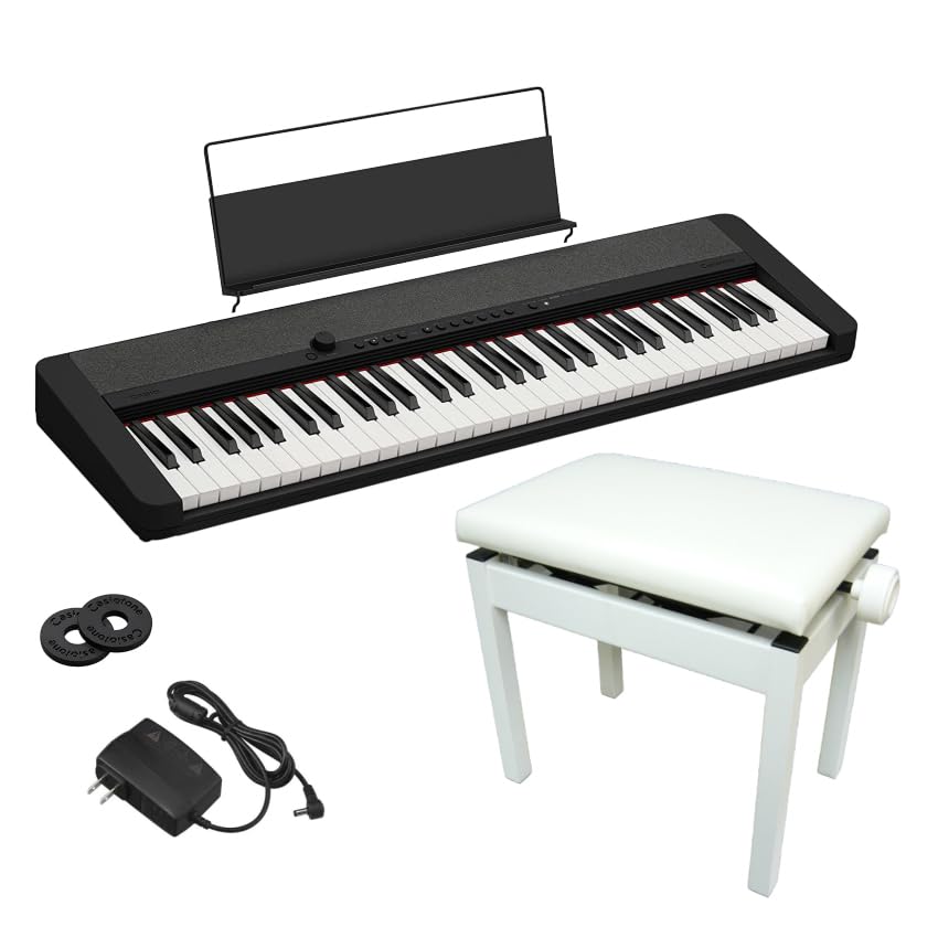 Amazon | キーボード CT-S1 BK【高さ調整できるピアノ椅子(白)付】61 
