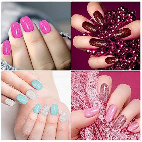 Nail Polish Strips, Danneasy 24 Sheets Self Adhesive Nail Wraps For Women Glitter Solid Color Gel Nail Strips Manicure Stickers With 1Pc Nail File + Wood Cuticle Stick #TOP6