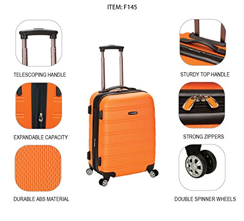 Image of Rockland Melbourne Hardside Expandable Spinner Wheel Luggage, Carry-On 20 inch, Silver