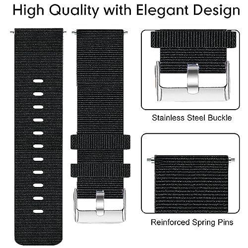 Lamshaw Tejida Correa Compatible con Vieta Pro Smartwatch Beat 7S 1,61 Pulgadas Correa, Respirable Nylon Tela Correas de Repuesto para Mujeres y Hombres (Negro) - imagen 7