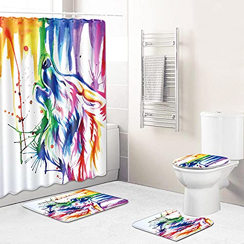 Claean-Acces-Home Badematten Set Tier Badezimmer Vierstöckige Küche Fuß Pad Wohnzimmer Teppich-S Wolf 04_45 * 75 + 180…