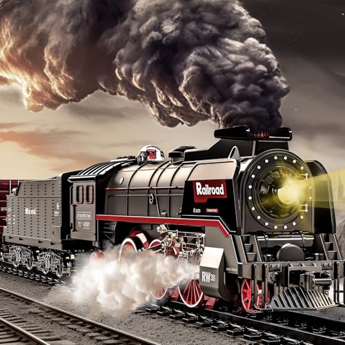 Tren eléctrico juguete niños con vías de circuito, efectos de sonido y luces 7