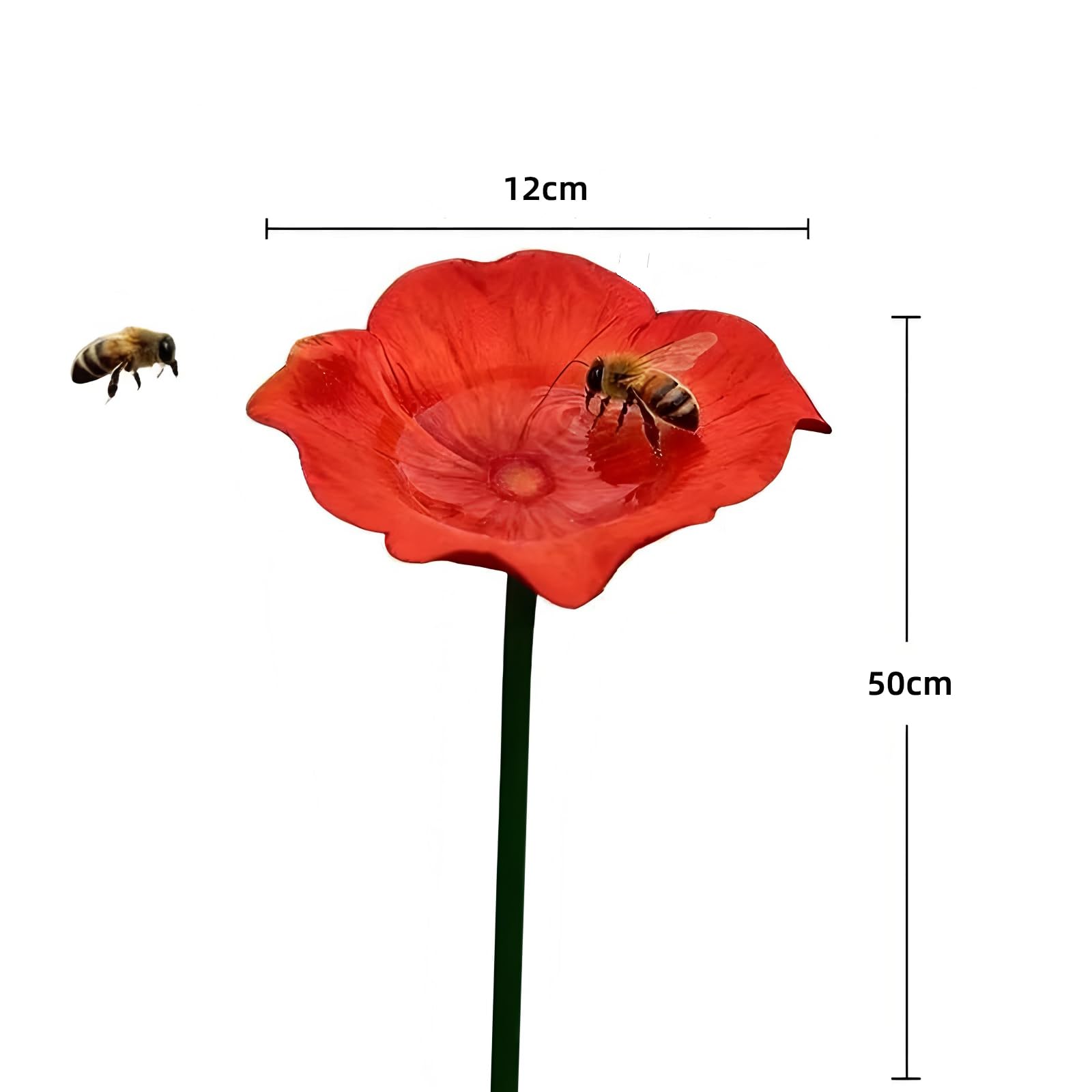 Vogeltränke Metall Futterstation Vögel Gartenstecker,Vogeltränke Winterfest Für Den Garten,Bienentränke Blume Insektentränke Flower Garden Stake Bird Bath, Gartens Für Bienens Schmetterlingstränke (C)