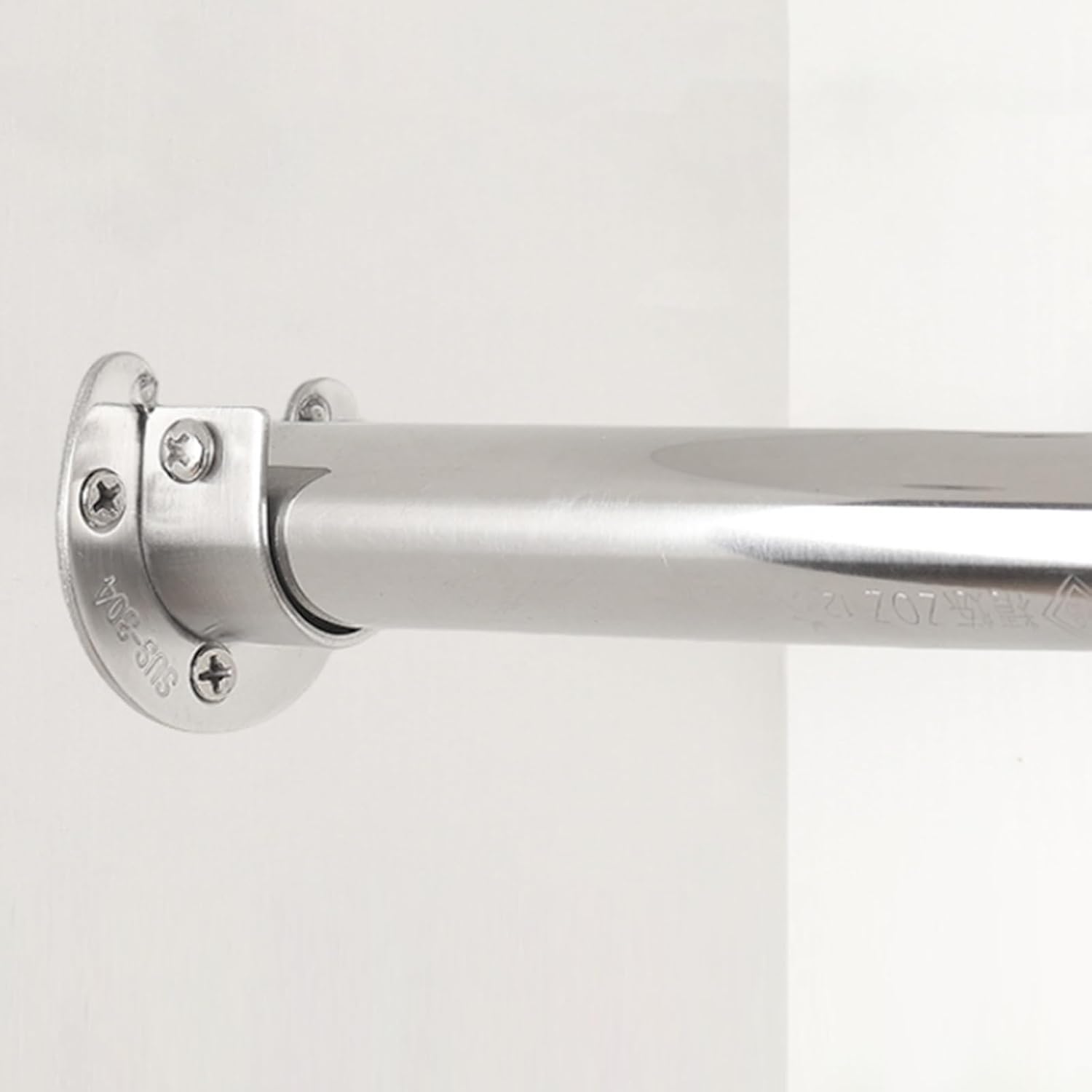 Stainless Steel Closet Rod for Hanging Clothes - 30cm/11.8inch Closet Pole, Durable Clothes Storage Hanger Rack for Bedrooms, Bathrooms & Organizing Your Closet (Style 2)