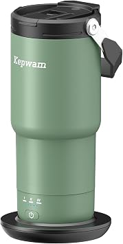 Kepwam Heated Coffee Mug Rechargeable T3, 20oz Self-Heating Travel Mug for Coffee with 1F Precise Temperature Control & App, Portable Cup Warmer for Outdoor & Car Fits Cup Holders