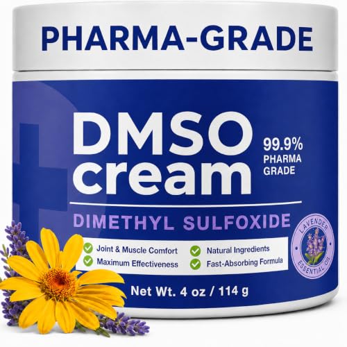 OHEAL DMSO Cream Pharmaceutical Grade DMSO Topical Cream for Joint & Muscle Comfort with Arnica Frankincense Magnesium Curcumin Vitamin E & Lavender 4 oz