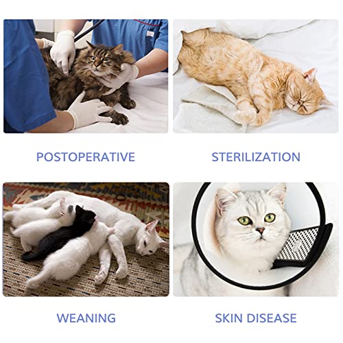 PUMYPOREITY Recovery Anzug Katze Katzenbody Nach Op Body Operation Haut-Krankheit Recovery Nach Kastration für Bauchwunden Bandagen E-Halsband Alternative für Katzen nach Operationen(Blau, S) - Image 7