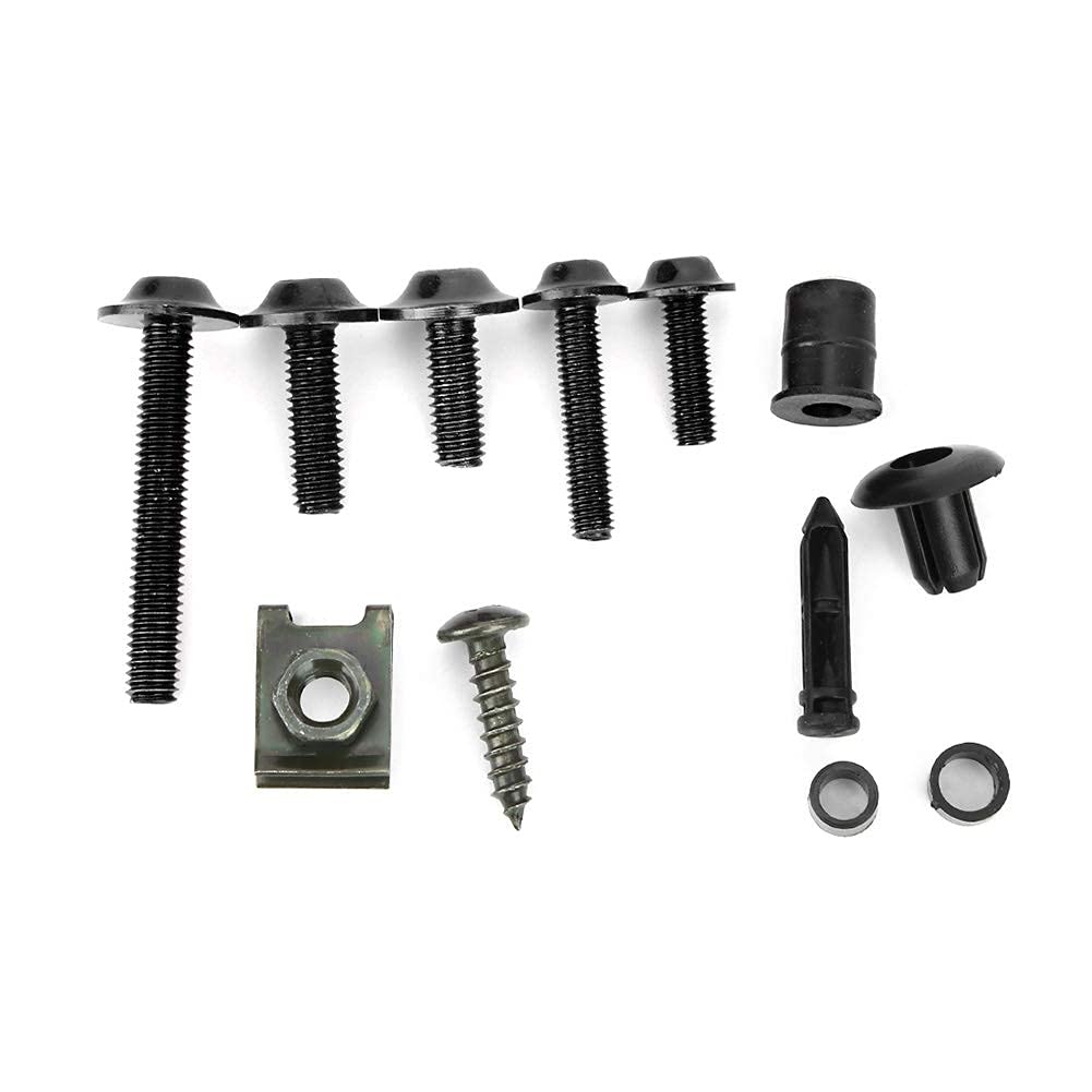 Kit 198 Pezzi Viti e Bulloni per Carenatura Moto - Set M6 M5 Universale - Elementi di Fissaggio e Accessori (Nero)