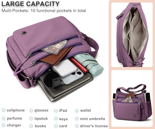 Image of Pealwel Casual Crossbody Bag with Anti Theft Pocket - Women Lightweight Water-Resistant Purse Bag