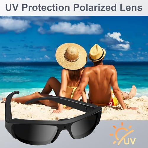 Image of Camera Sunglasses Sports Action Smart Glasses Cam 1080P Video Camera Glasses UV Protection Polarized Lens Support Photos /Videos Recording mit 32GB Micro SD Card & Card Reader for Outdoor Activities