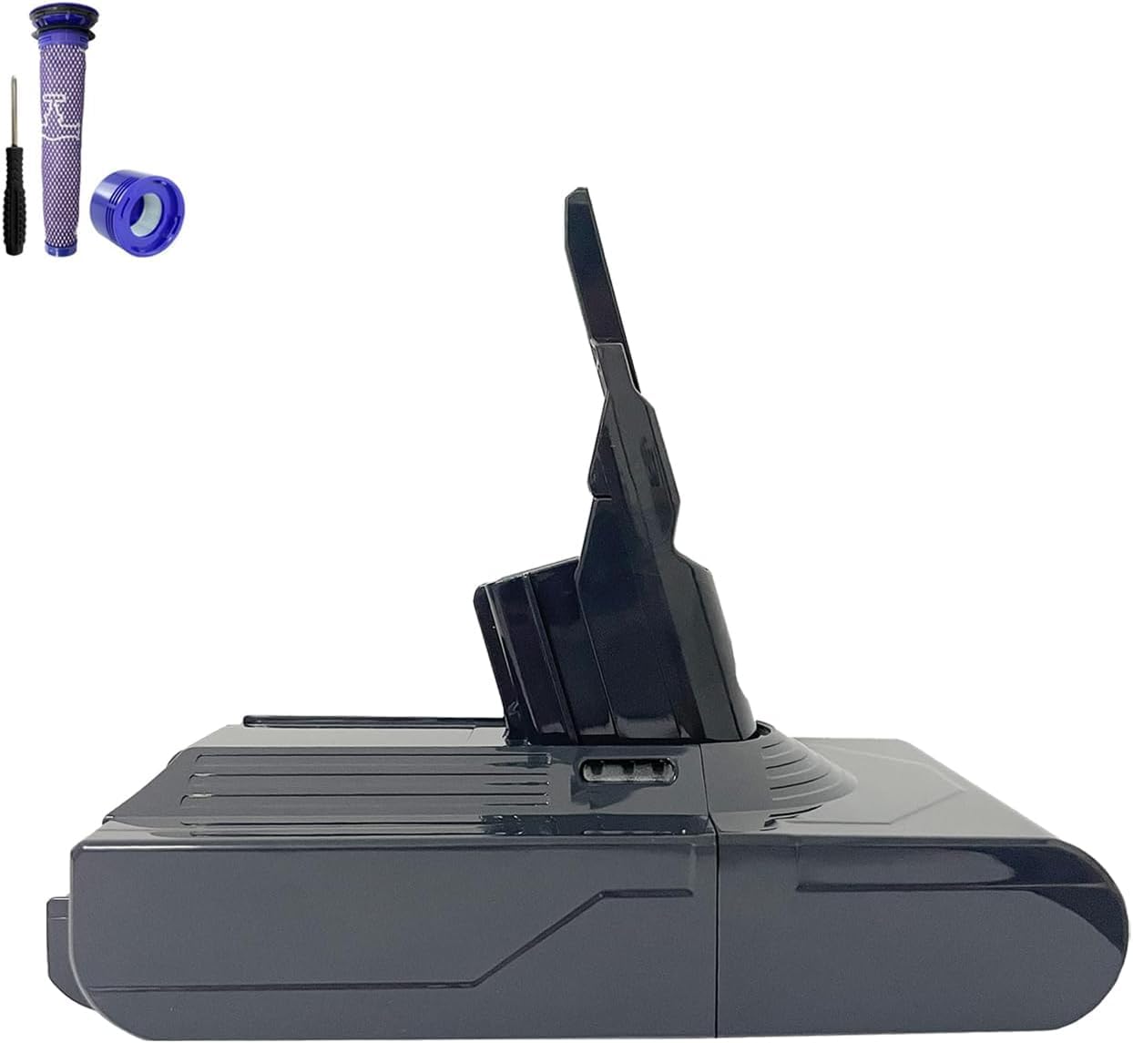 Upgraded V8 Battery Replacement for Dyson V8 Absolute Animal Pro Motorhead Fluffy SV10 Carbon Fiber Cordless Vacu Clea 2 Filters and 3 Screws Included