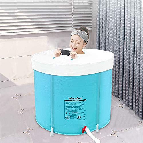 Portable Bathtub With Cover, Folding Spa Bathtub For Adults, 31" Freestanding Soaking Tub Non-Inflatable Ice Bath Tub, Thickened Thermal Foam To Keep Temperature #TOP1