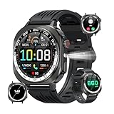 uaue Military Smart Watches for Men(Answer/Make Call), AMOLED 1.43' Smartwatch, Flashlight/130+ Sports/Heart Rate/Sleep Monitor/Fitness Activity Tracker, IP68 Waterproof Fitness Watch for Android iOS
