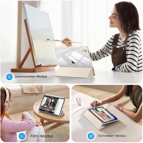 Fintie Hybrid Hülle für iPad 10. Generation 2022 (10.9 Zoll) mit Stifthalter - Stoßfeste Schutzhülle mit transparenter Hartschale auf der… – Ansicht 3