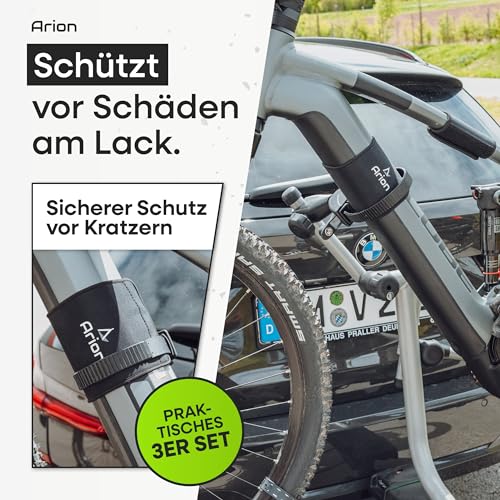 Arion Fahrrad Rahmenschutz 3er Set I Transportschutz passend für Thule Fahrradträger I Carbon Rahmen Schutz I Fahrrad Anhänger E-Bike Zubehör I ebike Befestigung universal passend