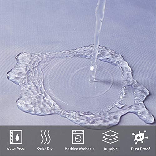 Furlinic Shower Curtains for Bathroom Mould Proof Polyester Fabric Wetroom Bath Curtain Waterproof Washable with 8 Hooks White to Purple Narrow 47x78 Inch(120x200cm).