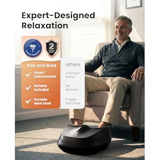 Bob and Brad Lite Massaggiatore Piedi con Calore, Compressione, Shiatsu Massaggiatore Plantare per Fascite Plantare, Massaggiatore Elettrico per Piedi, Regali per Uomini Donne