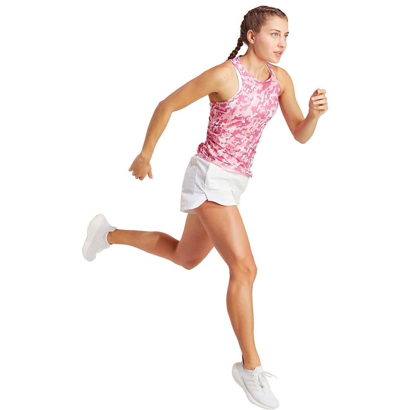 adidas Own The Run Camo Running Tank Top Mujer, Transparente Rosado, XS
