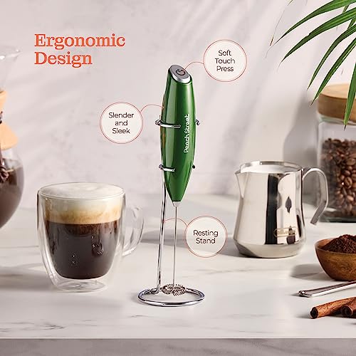 image for Peach Street Powerful Handheld Milk Frother, Mini Milk Foamer, Battery