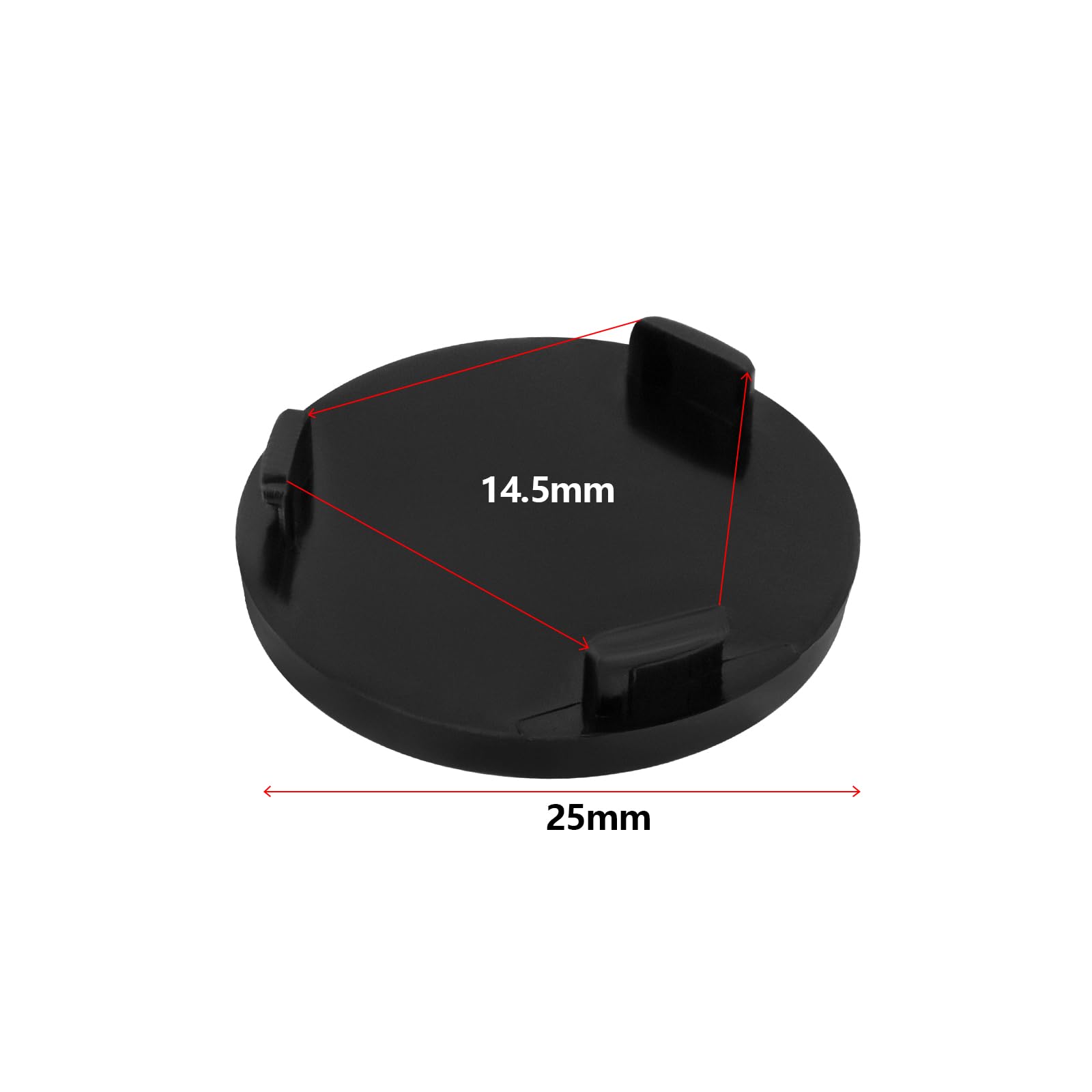 EMSea Lot de 4 cache-piles de rechange en plastique pour moniteur de fréquence cardiaque - 25 mm - Compatible avec Wahoo TICKR HRM - Noir