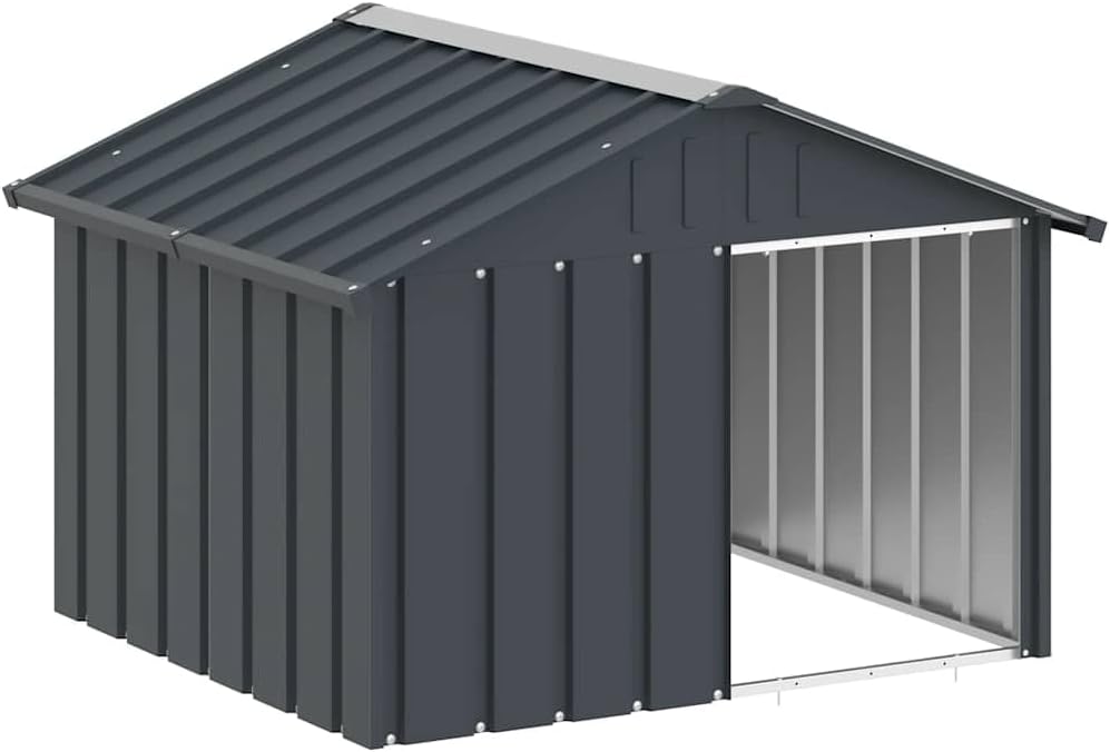 vidaXL Dog House Anthracite Galvanized Steel 45.9x40.6x32.1 in Durable