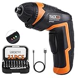 Cordless Screwdriver, Tacklife SDP50DC Electric Rechargeable Screwdriver 3.6V 2000mAh Li-ion with Battery Indicator with 31 Free Accessories for Home DIY and Fit for Ladies, Newbies and Experienced