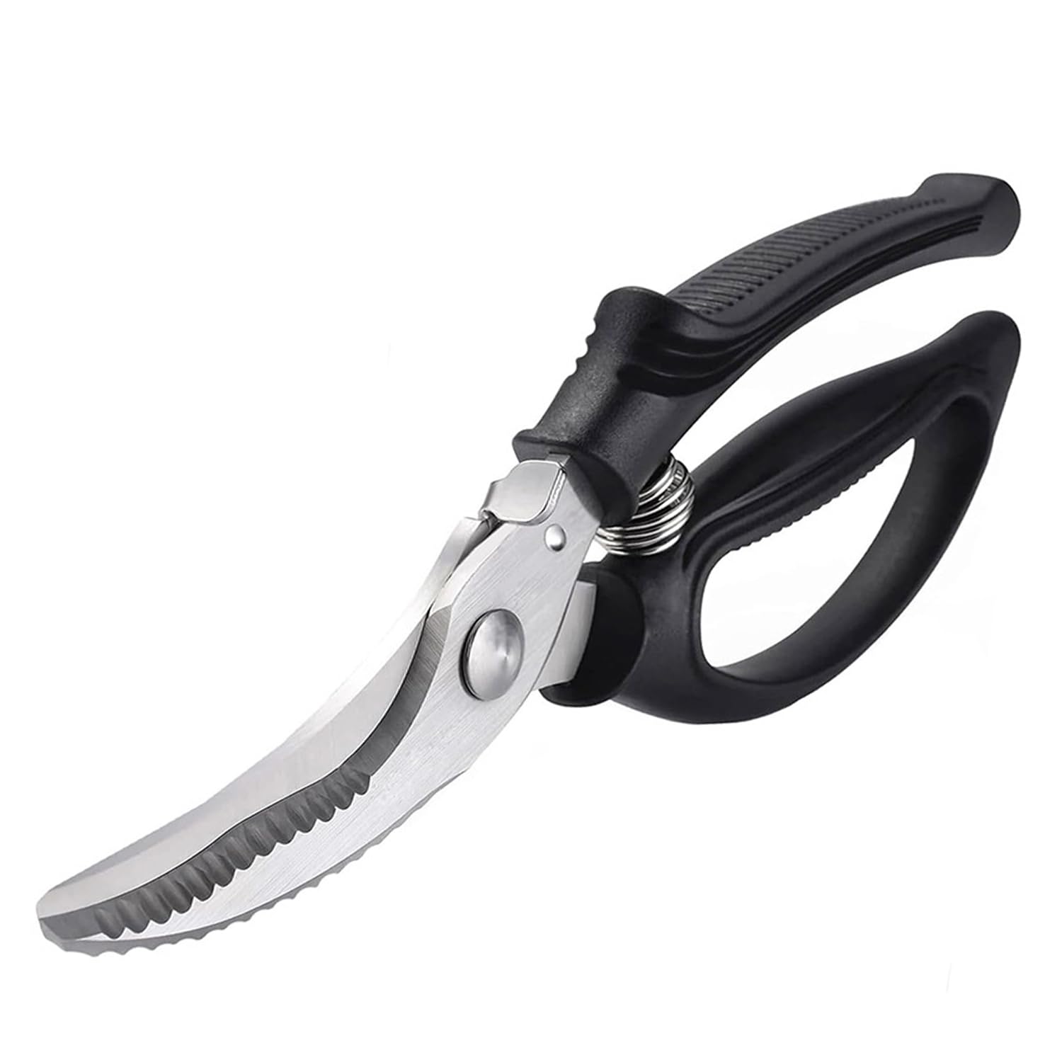 FUZVOL Poultry Shears - Heavy Duty Kitchen Scissors with Safety Lock & Hang Hole, Stainless Steel with Non-Slip Handle for Cutting Meat, Chicken, Bone, Poultry, Fish, Vegetable, Herb and BBQ