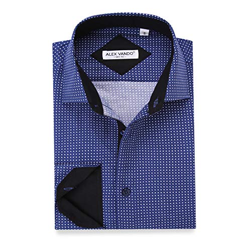 Alex Vando Mens Printed Dress Shirts Long Sleeve Regular Fit Button Down Shirt